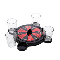 Drinking Game Turntable,Turntable with 4 Glasses,ROULETTE SHOTS