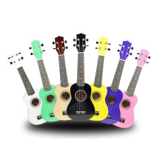 21" Basswood Ukulele for Beginner Colorful Small Guitar with Bag