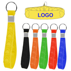Silicone Push Button Keychain Key Ring